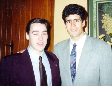 David Alonso con Miguel Indurain, en la Gala de los Mejores Deportistas Vascos de 1992