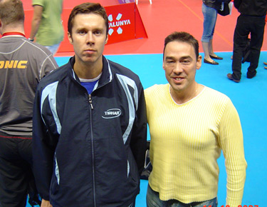 David Alonso con Samsonov en la Copa del Mundo de Barcelona 2007 