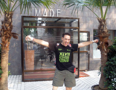David Alonso, a la salida de un restaurante español 