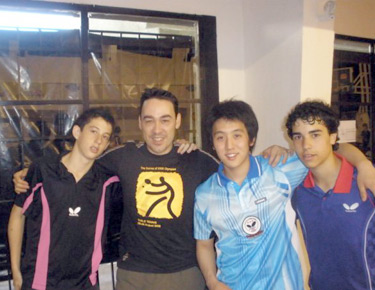 David Alonso con los palista Burnstein, Di Salvo y Kanashiro.