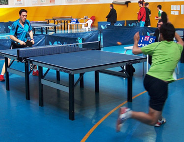 David Alonso, disputando un punto en la categor&iacute;a de individuales