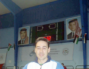 David Alonso dentro del pabellón. 