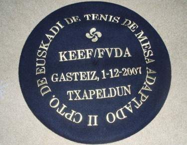 Txapela marcada con las letras de Campeón de Euskadi 2007